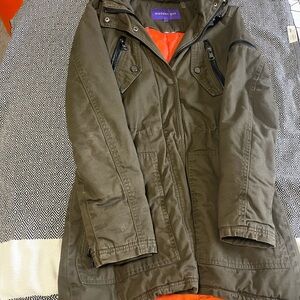 Madden Girl XS Long Olive Green Hooded Jacket Coat